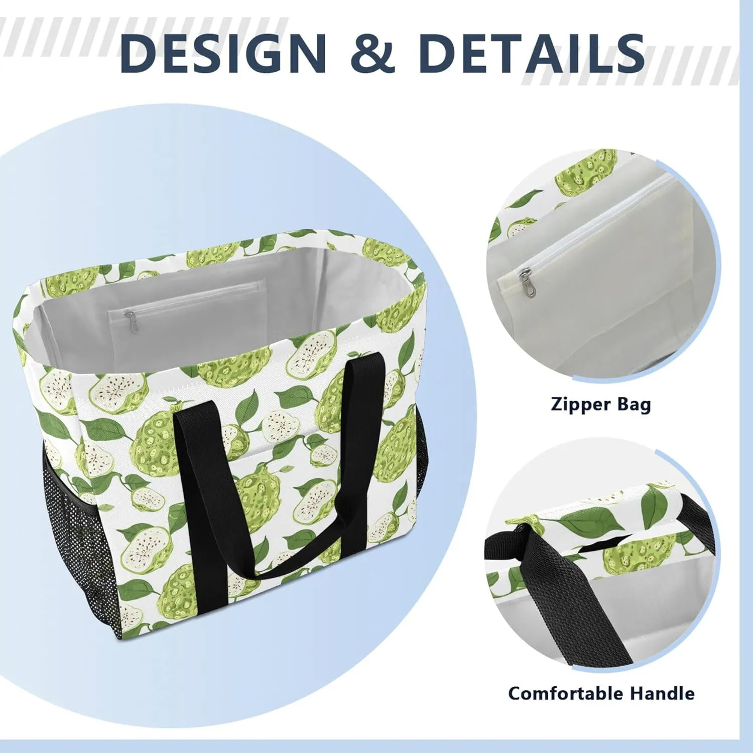 KLL Utility Tote with Handles Foldable With Compartments Car Totes