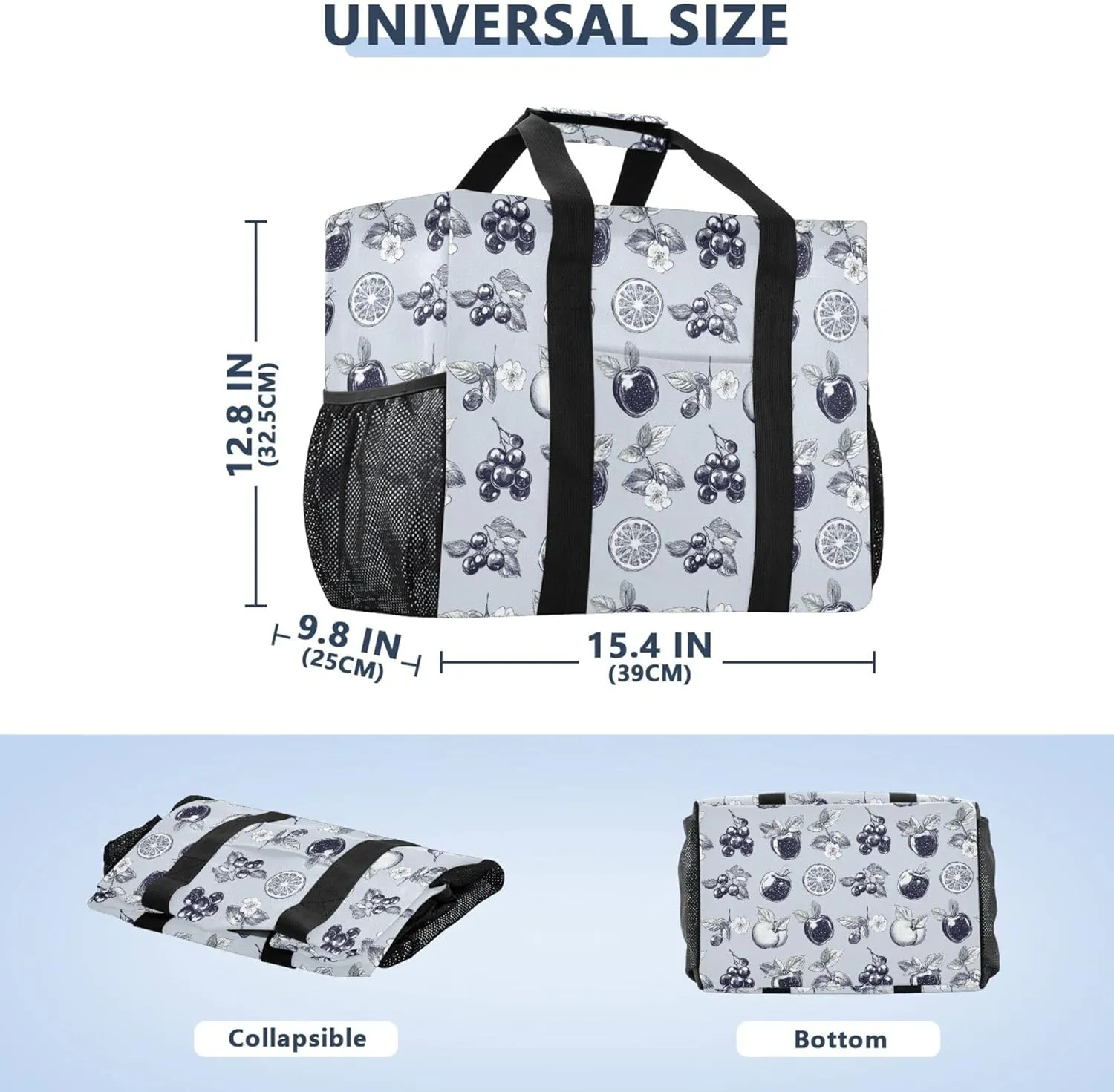 KLL Utility Tote with Handles Foldable With Compartments Car Totes