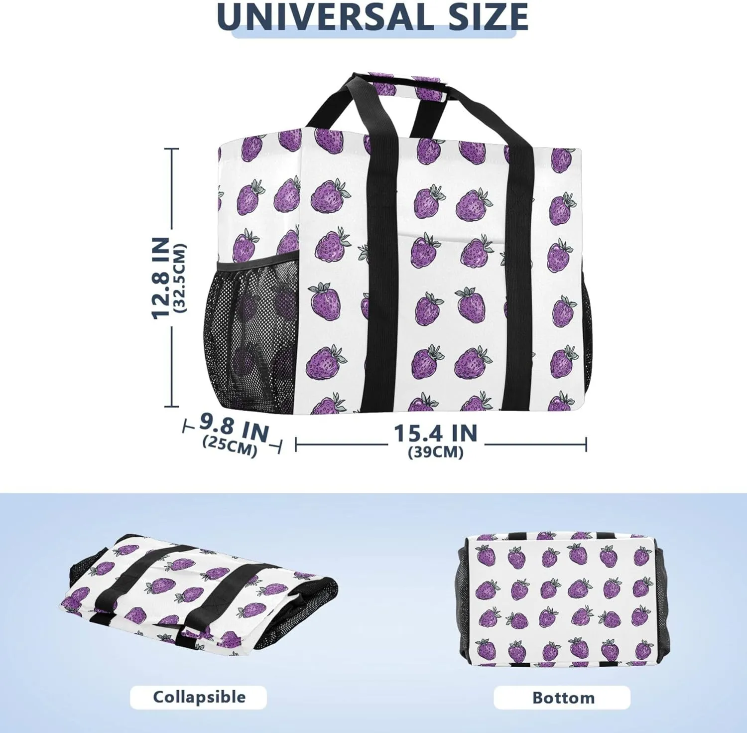KLL Utility Tote with Handles Foldable With Compartments Car Totes