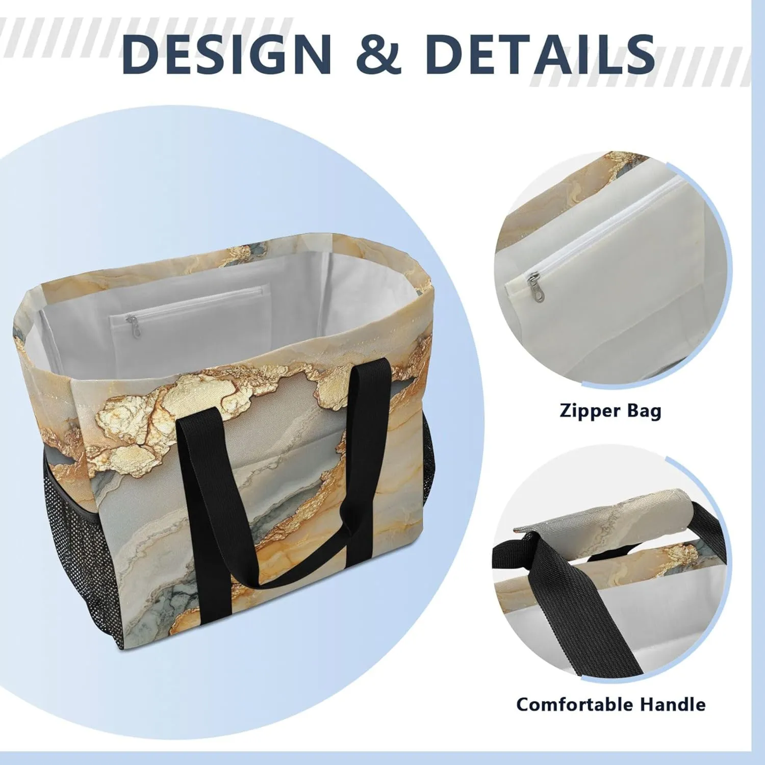 KLL Utility Totes Canvas Collapsable Water Resistant Reusable Grocery Bags