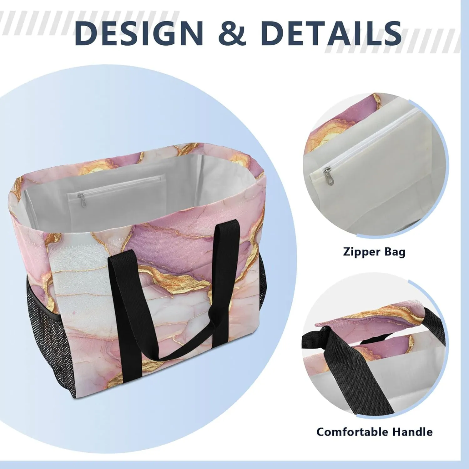 KLL Utility Totes Canvas Collapsable Water Resistant Reusable Grocery Bags
