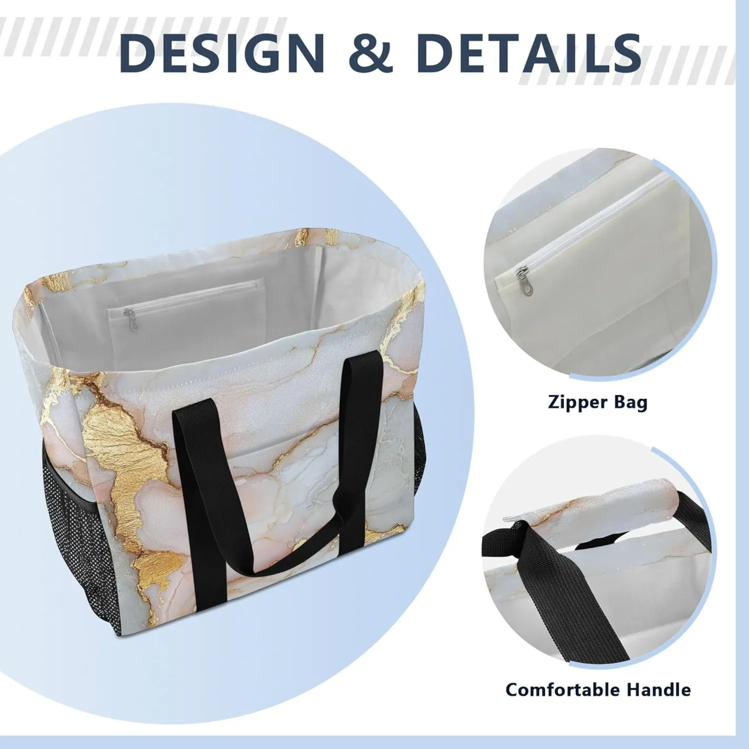 KLL Utility Totes Canvas Collapsable Water Resistant Reusable Grocery Bags