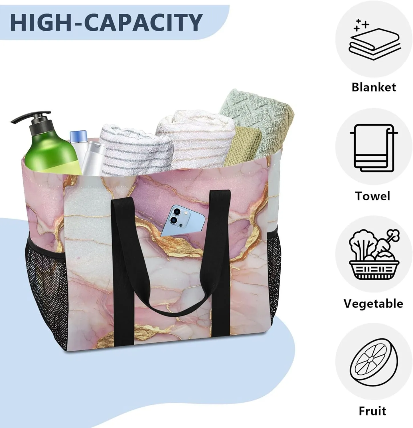 KLL Utility Totes Canvas Collapsable Water Resistant Reusable Grocery Bags