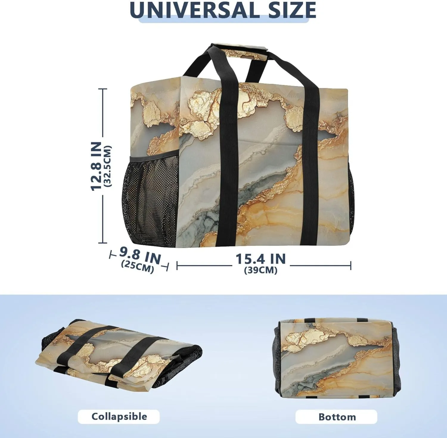 KLL Utility Totes Canvas Collapsable Water Resistant Reusable Grocery Bags