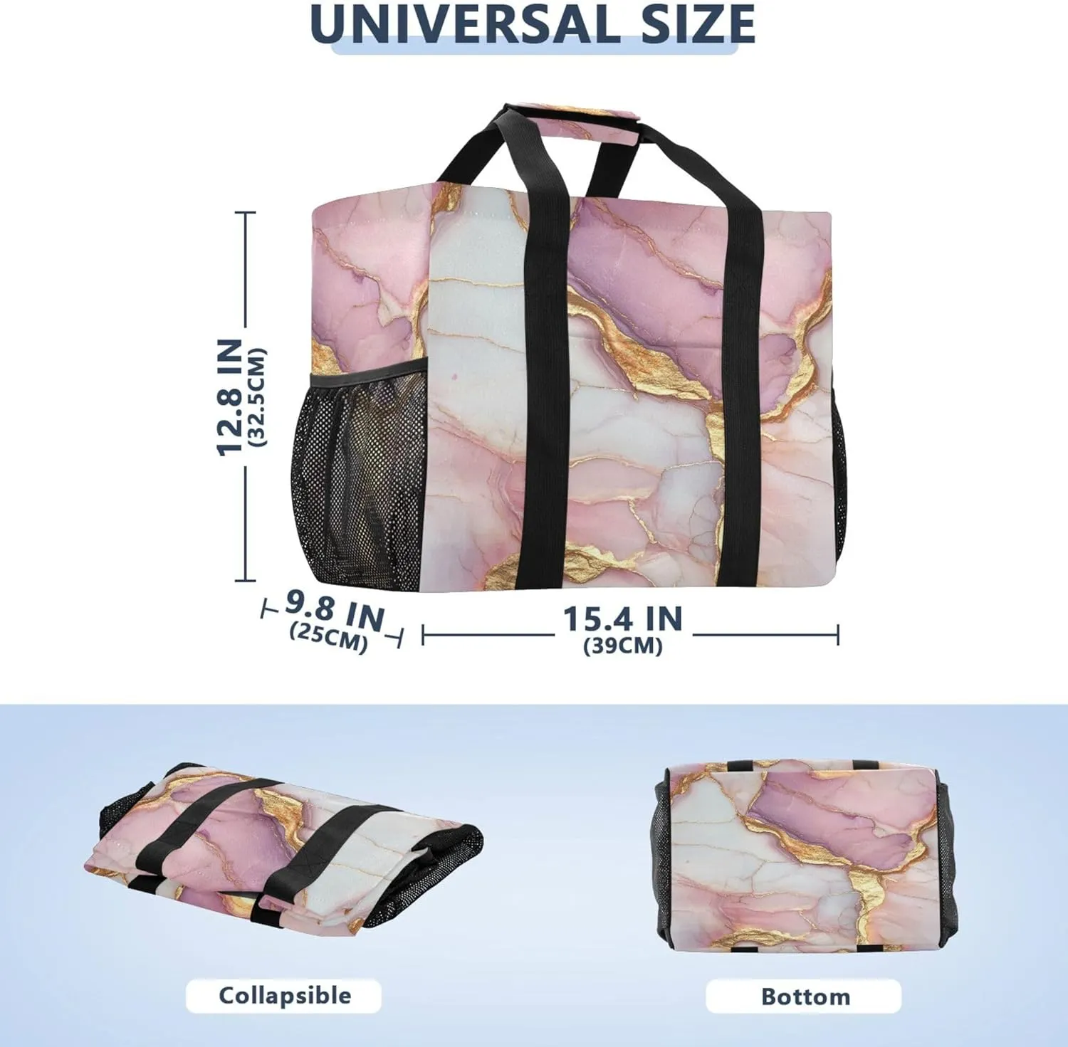 KLL Utility Totes Canvas Collapsable Water Resistant Reusable Grocery Bags