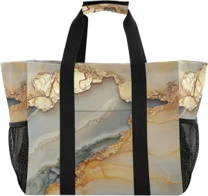 KLL Utility Totes Canvas Collapsable Water Resistant Reusable Grocery Bags