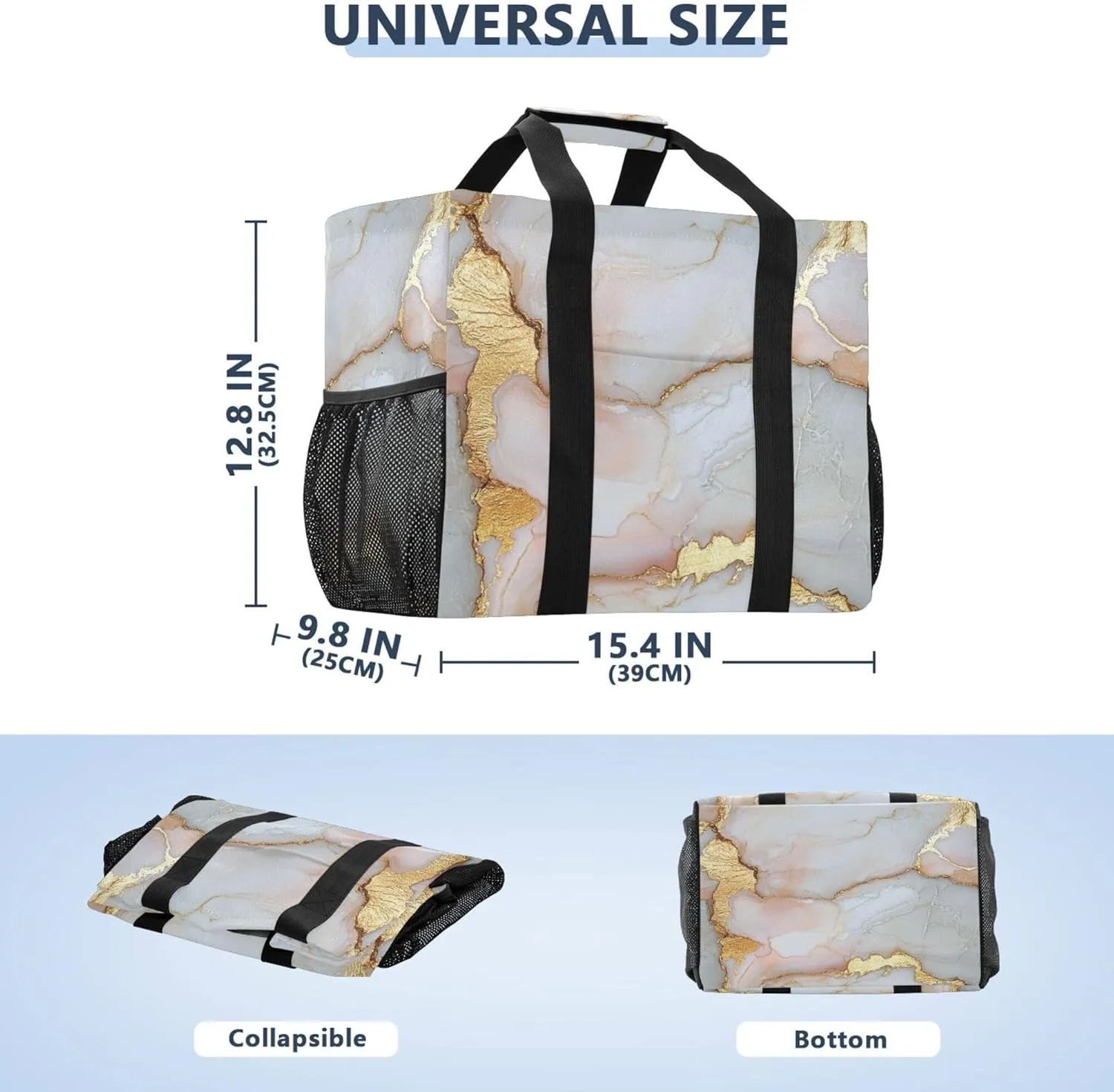 KLL Utility Totes Canvas Collapsable Water Resistant Reusable Grocery Bags
