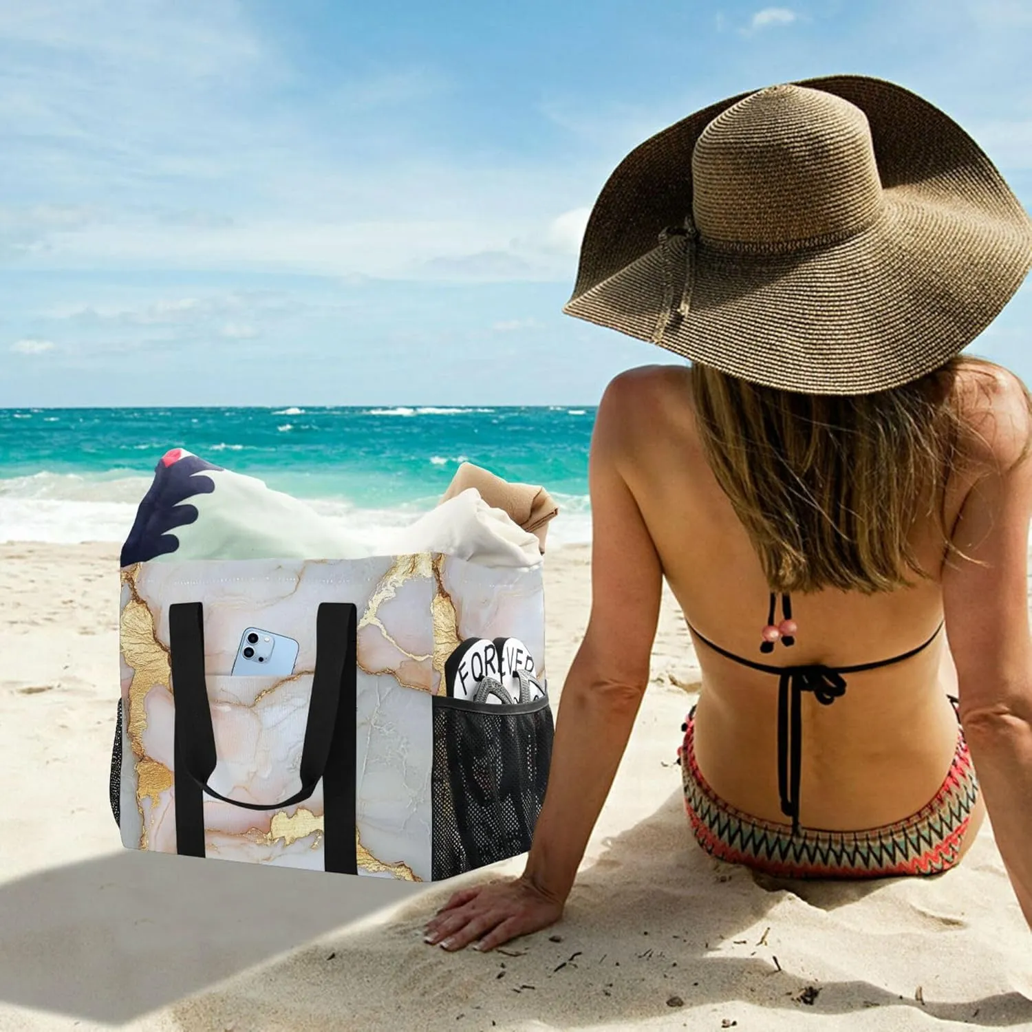 KLL Utility Totes Canvas Collapsable Water Resistant Reusable Grocery Bags