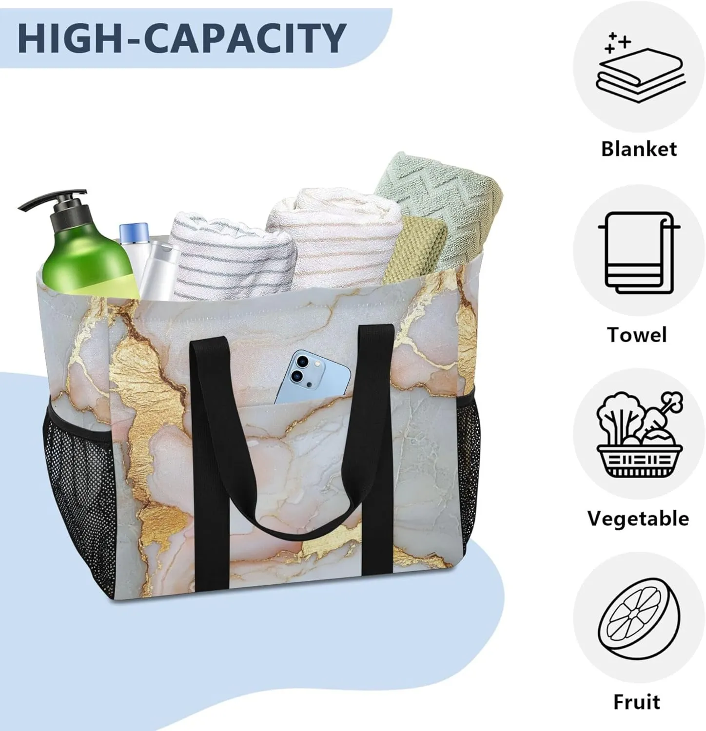 KLL Utility Totes Canvas Collapsable Water Resistant Reusable Grocery Bags