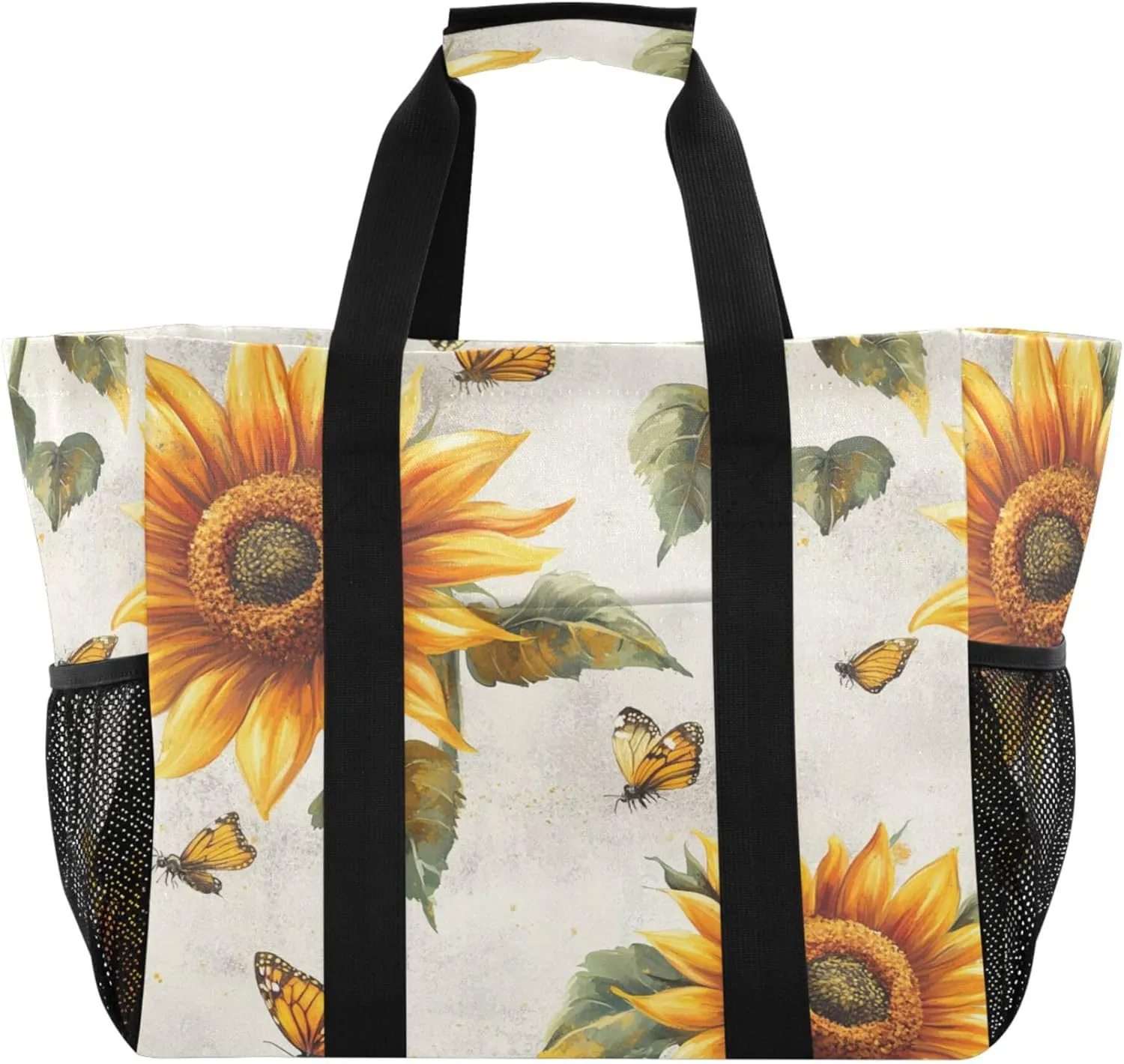 KLL Utility Totes Canvas Foldable With Compartments Resuable Grocery Bags