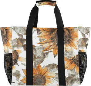 KLL Utility Totes Canvas Foldable With Compartments Resuable Grocery Bags