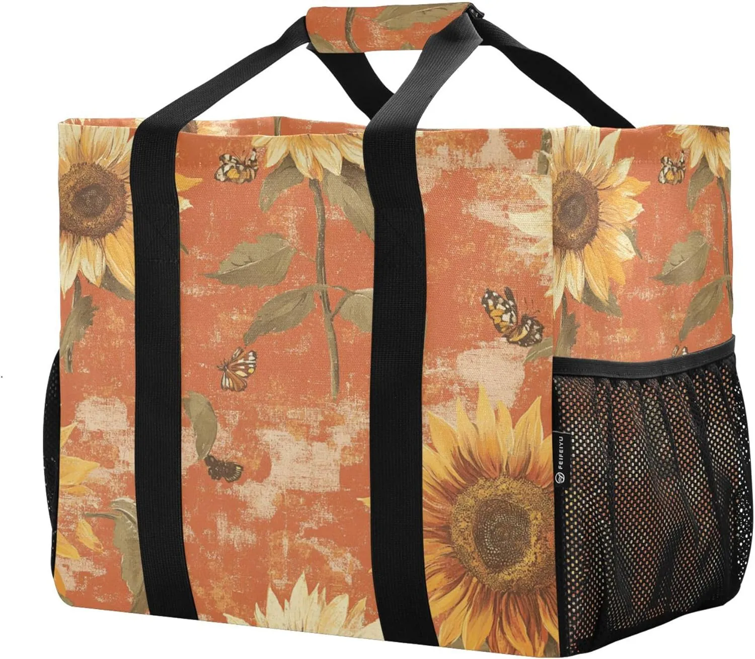 KLL Utility Totes Canvas Foldable With Compartments Resuable Grocery Bags