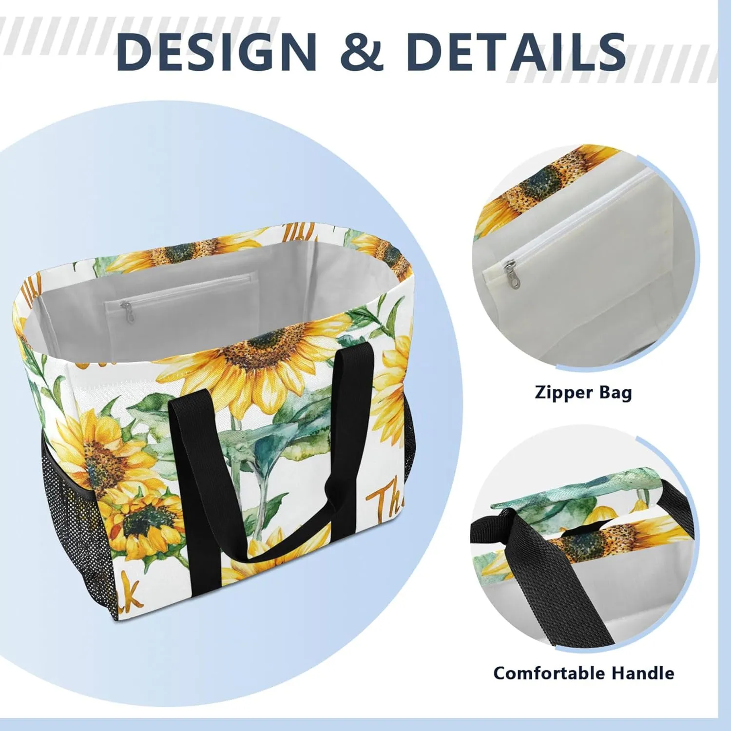 KLL Utility Totes with Handles Collapsable Water Resistant Carrier Bags