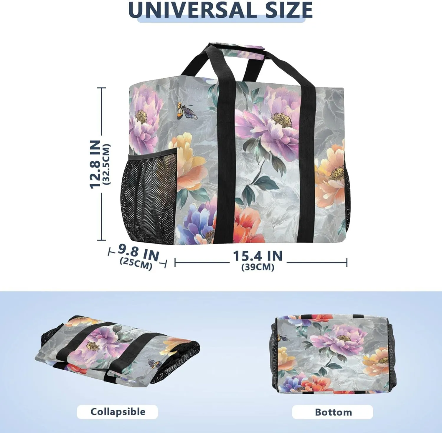 KLL Utility Totes with Handles Collapsable Water Resistant Carrier Bags