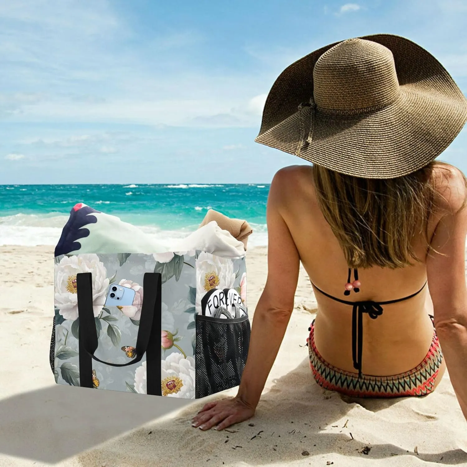 KLL Utility Totes with Handles Collapsable Water Resistant Carrier Bags