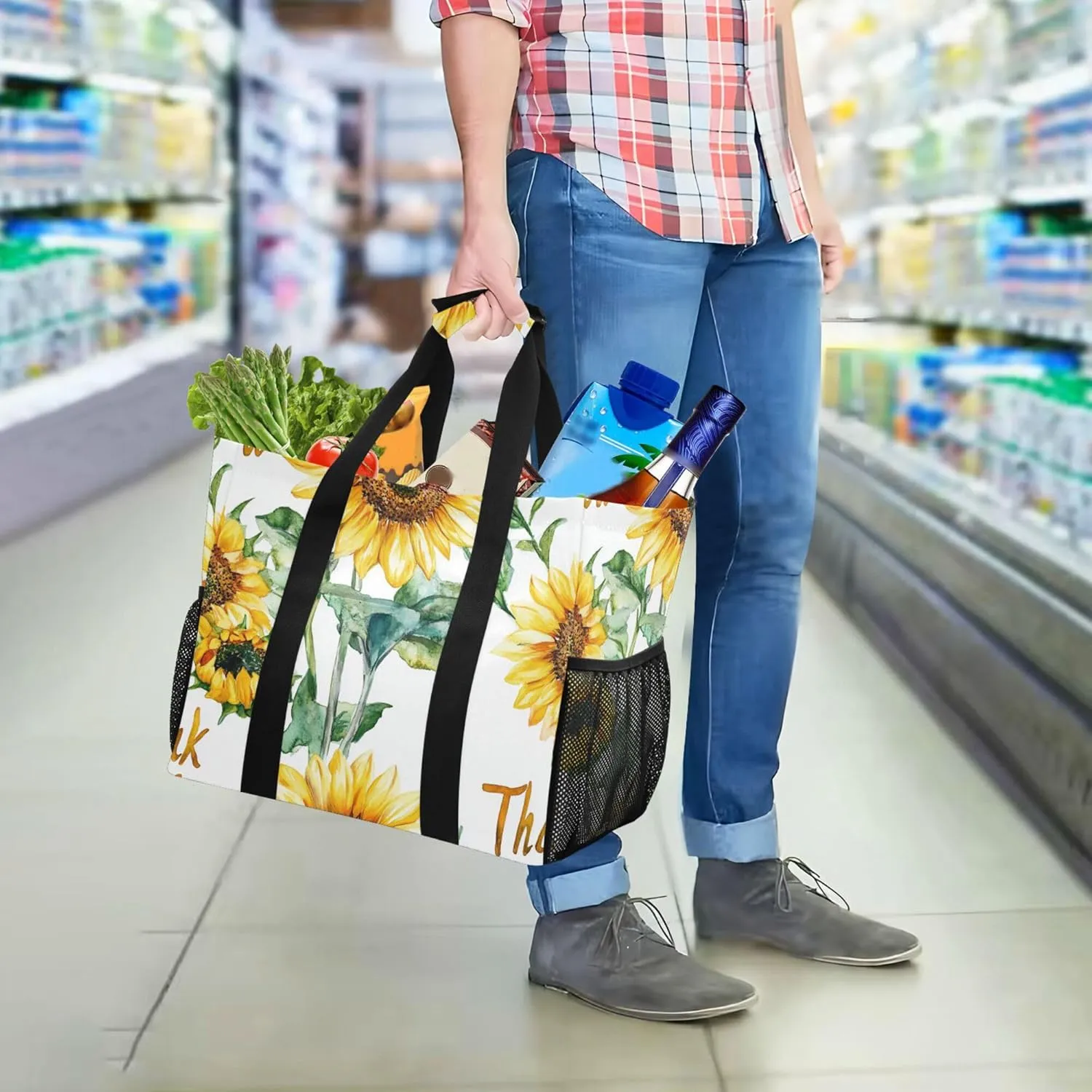 KLL Utility Totes with Handles Collapsable Water Resistant Carrier Bags