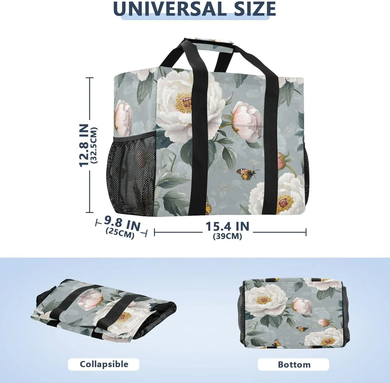 KLL Utility Totes with Handles Collapsable Water Resistant Carrier Bags