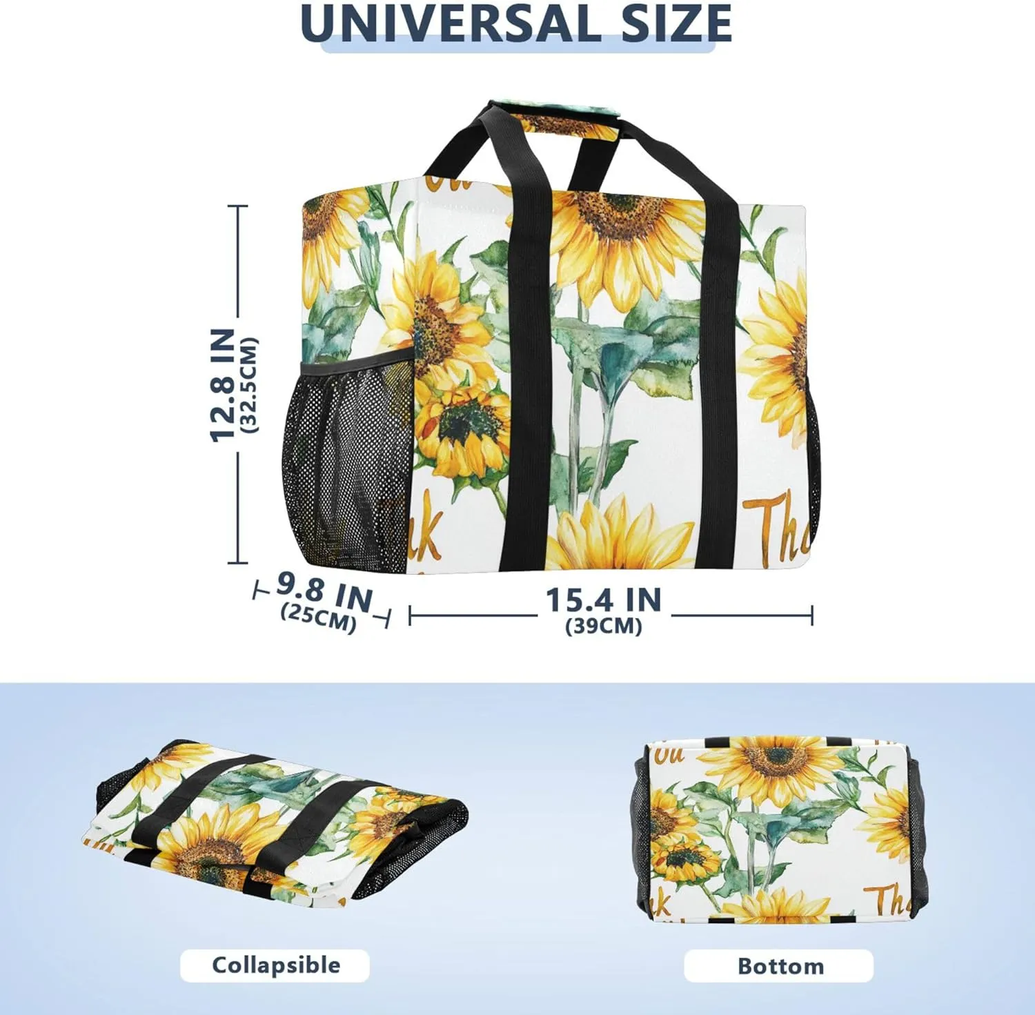 KLL Utility Totes with Handles Collapsable Water Resistant Carrier Bags