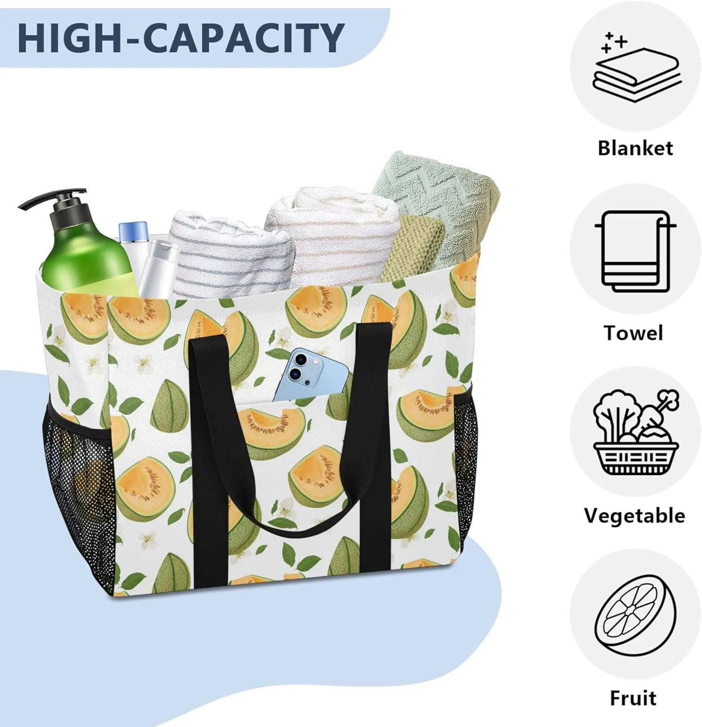 KLL Utility Totes with Handles Collapsable With Compartments Laundry Bag