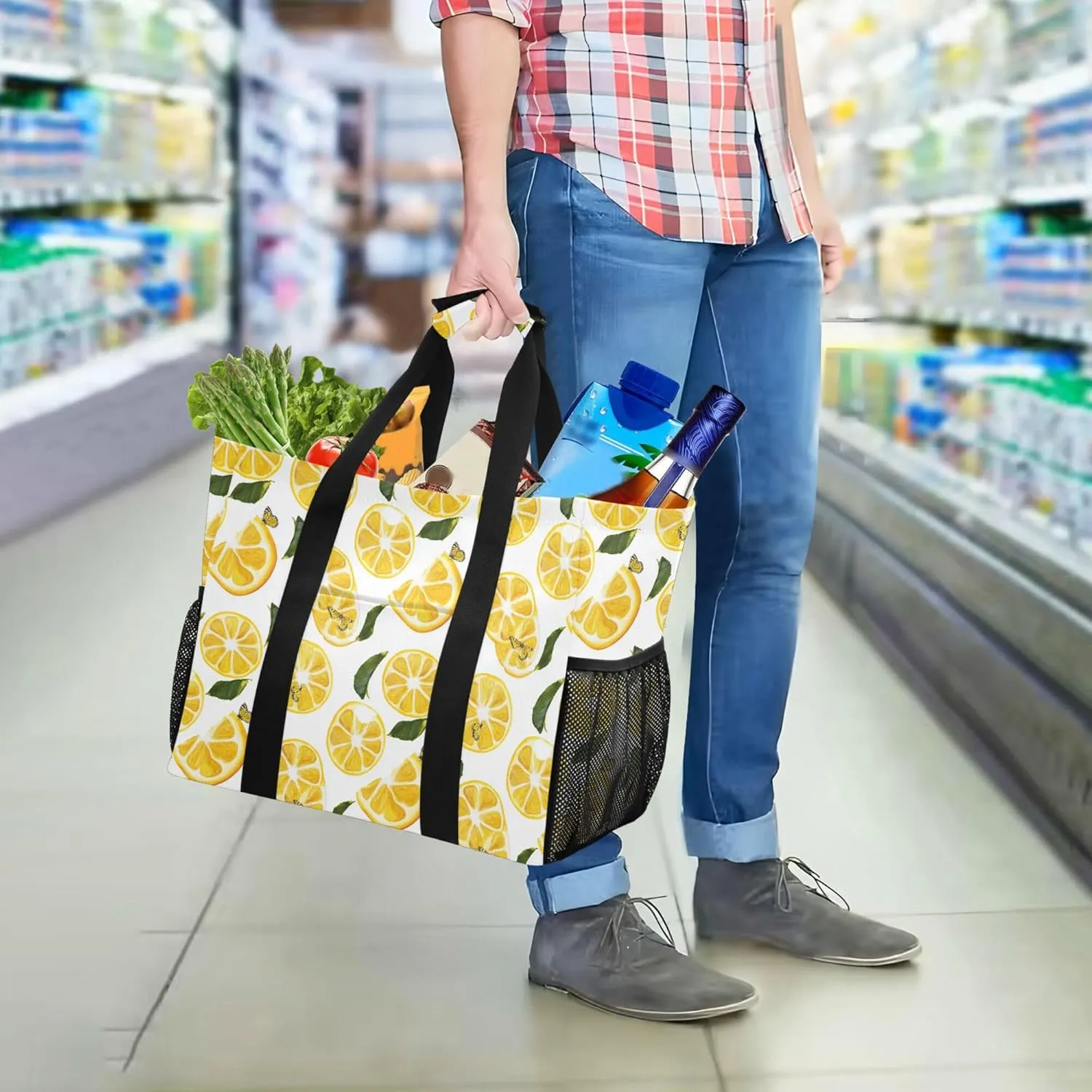 KLL Utility Totes with Handles Collapsable With Compartments Laundry Bag