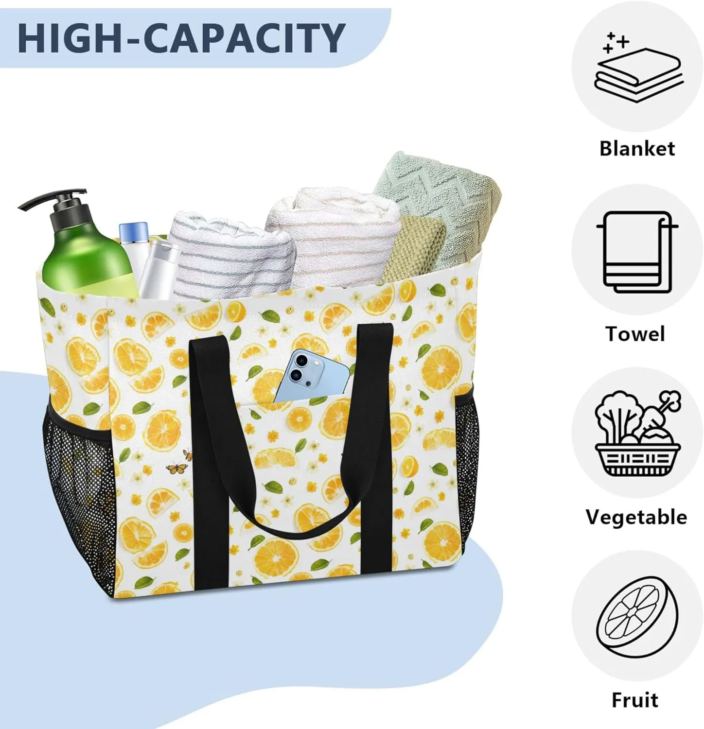 KLL Utility Totes with Handles Collapsable With Compartments Laundry Bag