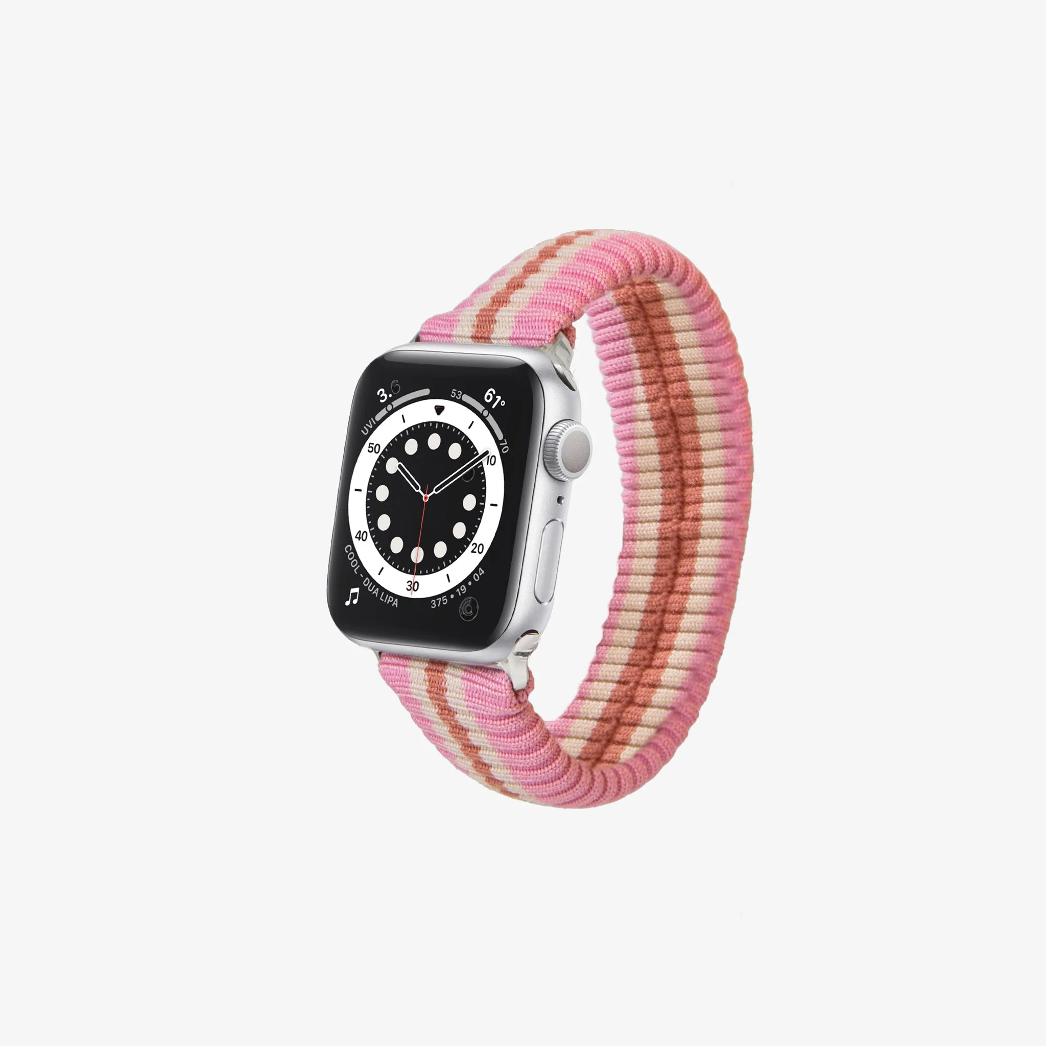 Knit Apple Watch Band - Pink   Orange Stripe