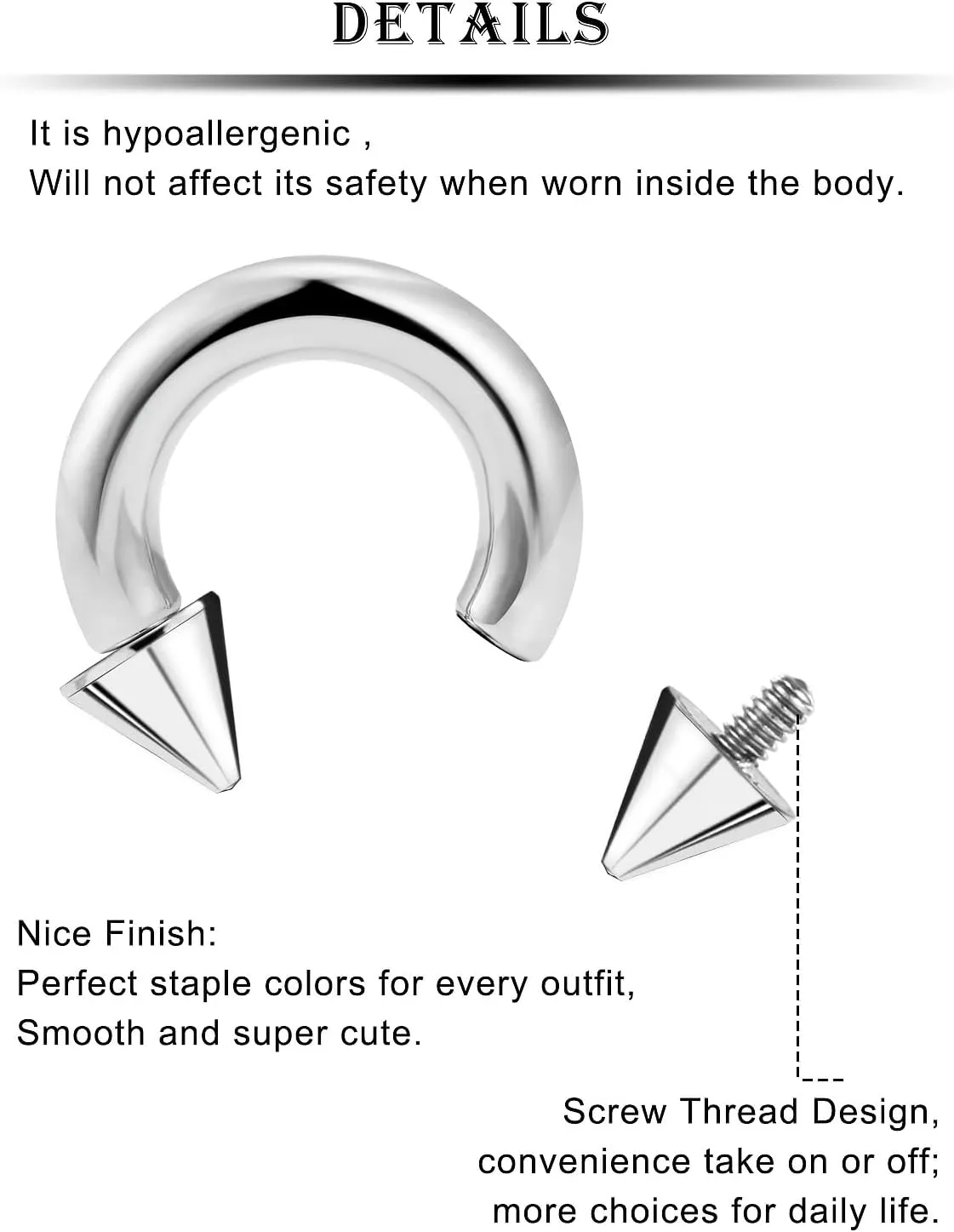 Kridzisw 8G 6G 4G 2G Titanium Septum Ring Gauges Earring Stretching kit 8 Gauge Hypoallergenic Lobe Hoop Earring Medical Implant Grade Large Septum Nose Ring Piercing Jewelry for Women Men