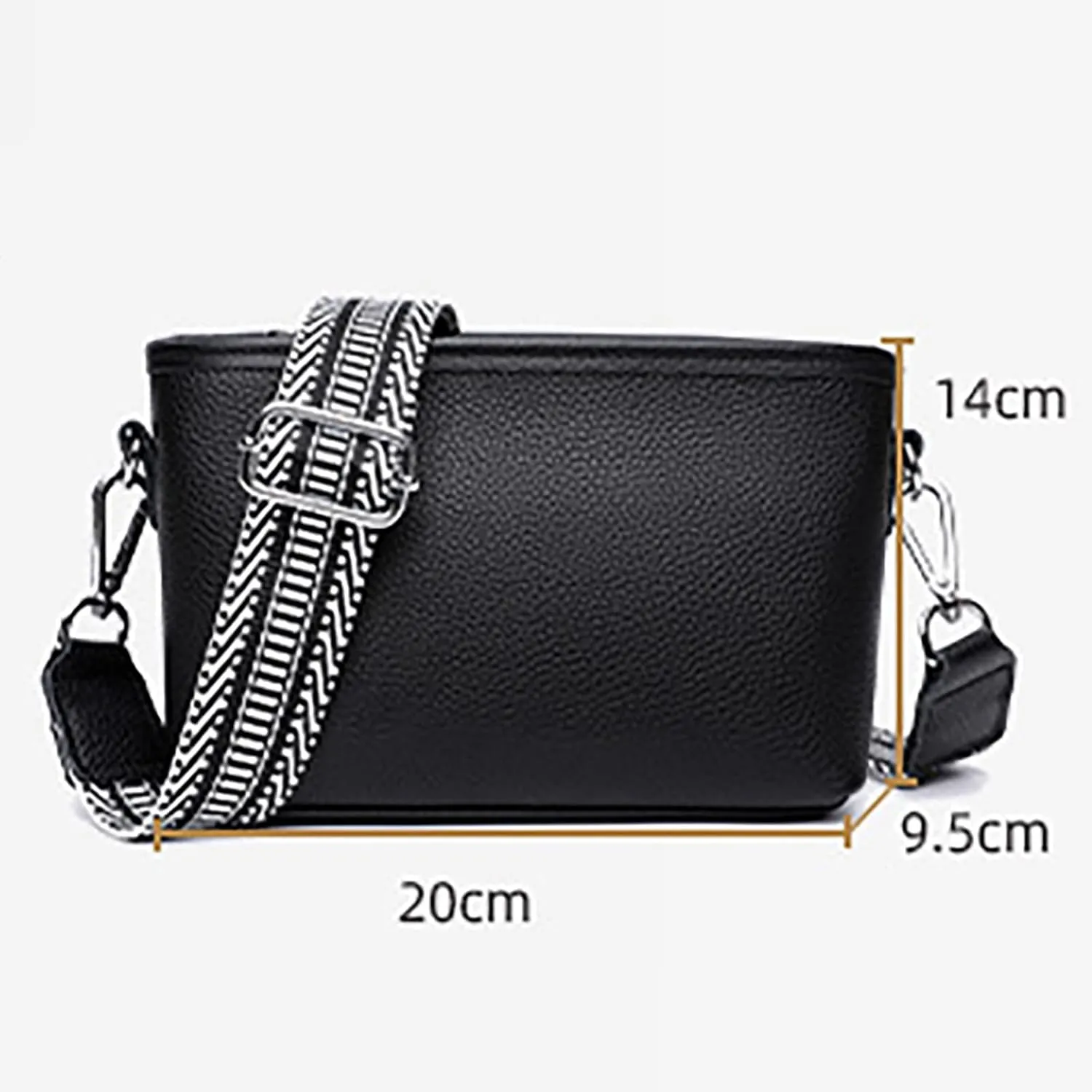 Leather Crossbody Bags for Women Crossbody Purses and Handbags Lightweight Pocketbook Womens Elegant Evening Bag(Black)