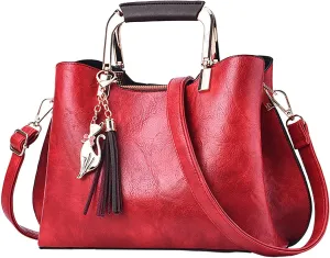 Leather Shoulder Handbag Tote Purses Solid Color Women's Fashion CrossShoulder Handbag