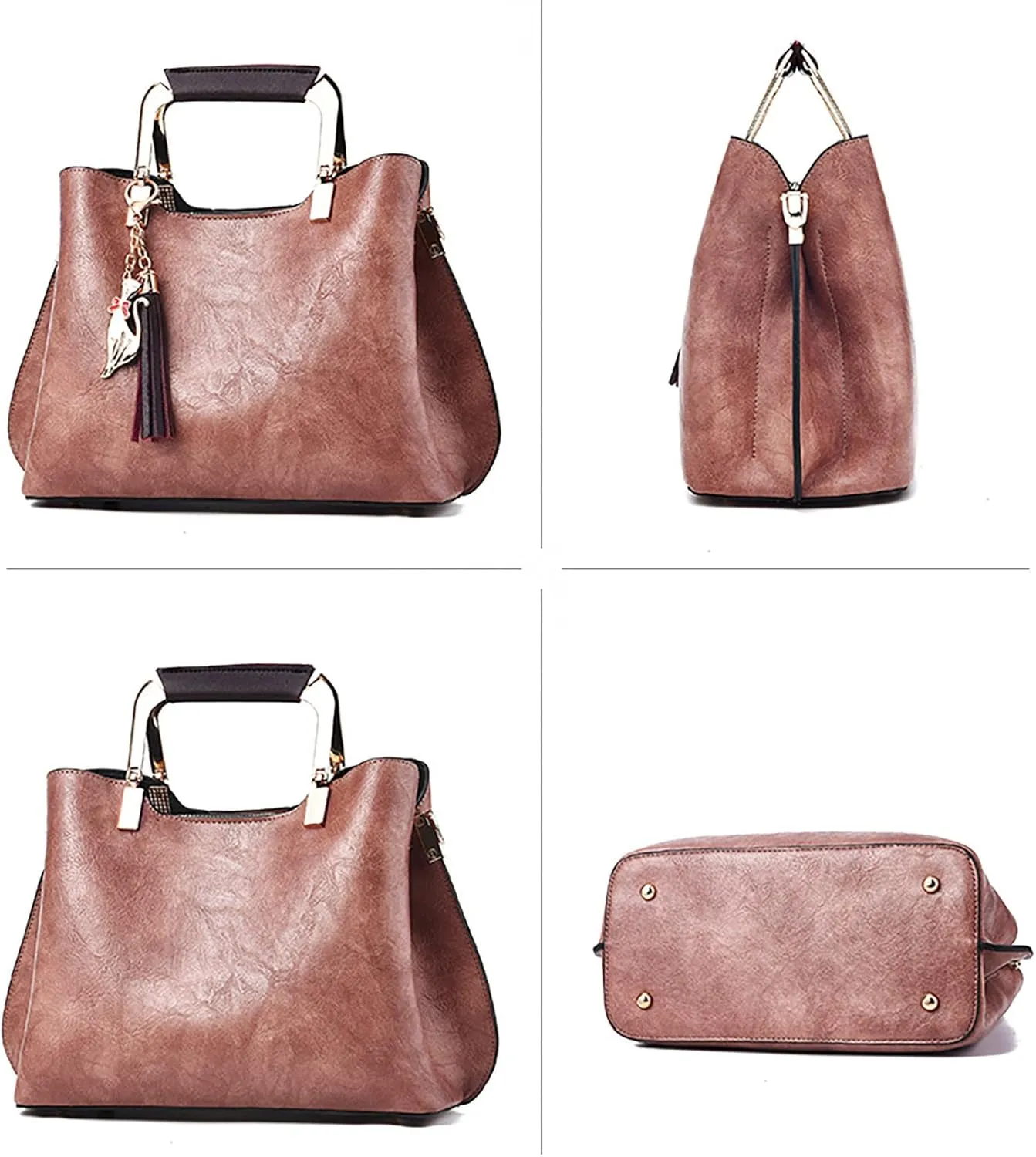 Leather Shoulder Handbag Tote Purses Solid Color Women's Fashion CrossShoulder Handbag
