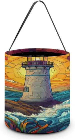 Lighthouse Halloween Candy Bag Candy Tote Bucket Gift Bags Party Supplies for Women Men