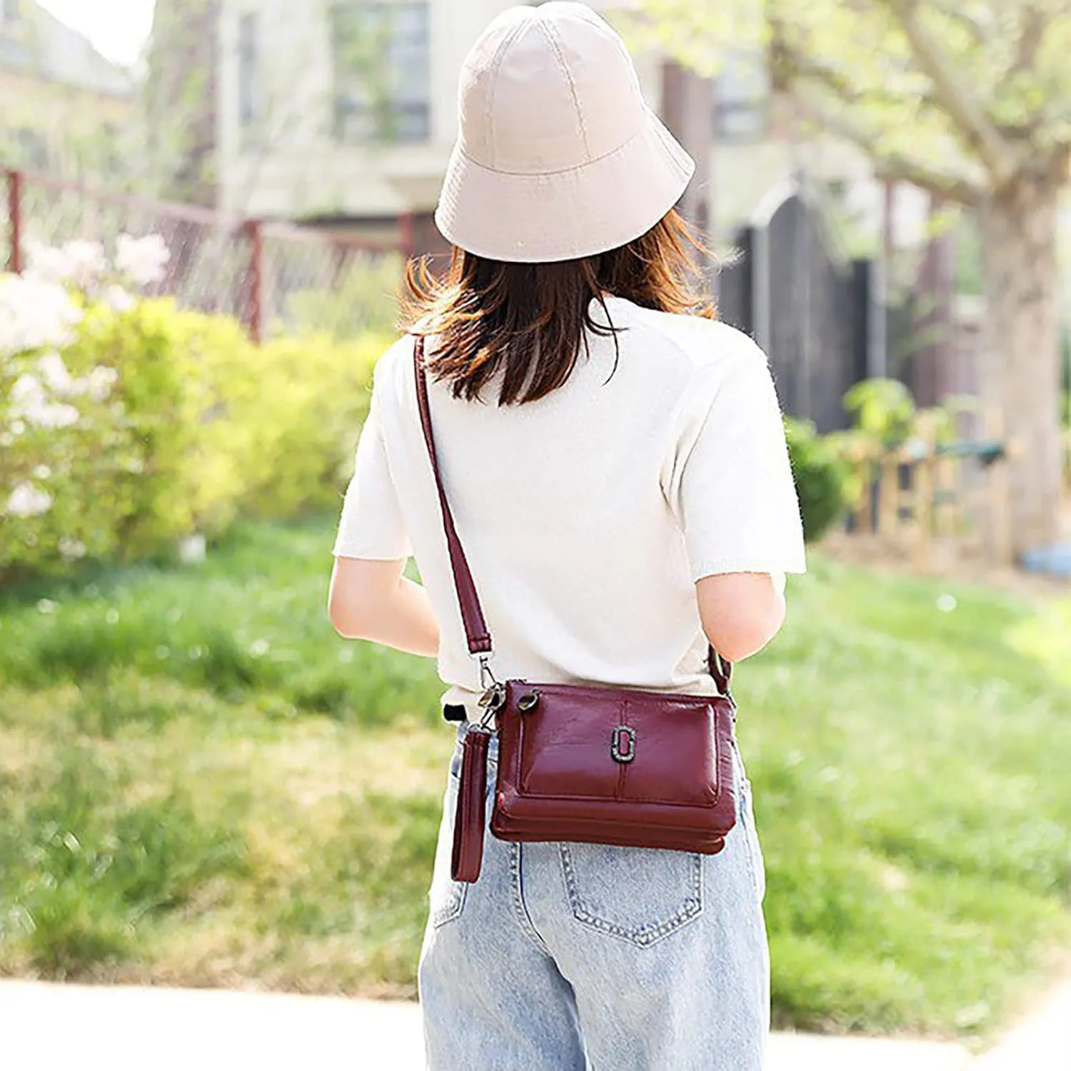 Lightweight Pocketbook Layer Small Bag Women'S Bag All Pu Leather Simple Shoulder Messenger Fashion Mobile