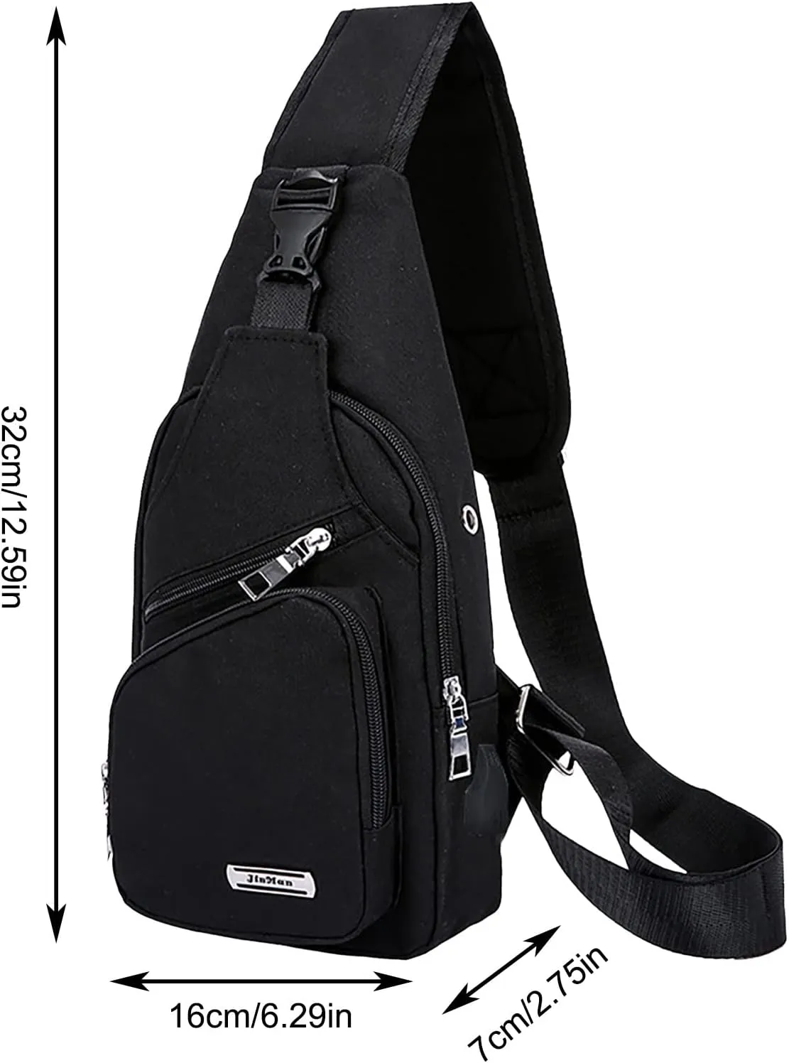 Lightweight Small Crossbody Bag for Women Men Cross Body Shoulder Bags with Keyholder Waterproof Backpack(Black)