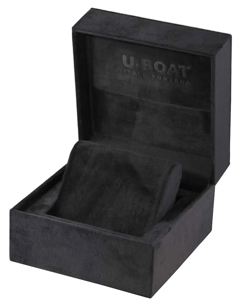 Limited Edition U-Boat Capsule Automatic Black PVD Black Dial Black Leather Strap Date Mens Watch 8806