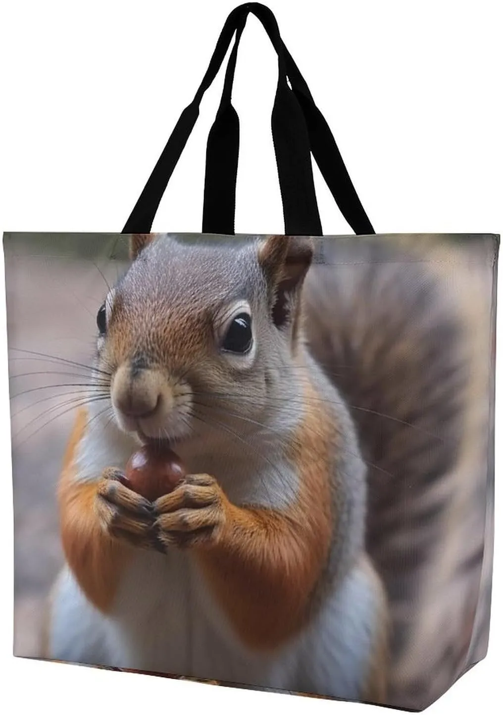 Lion Sticks Out Tongue Beach Bag Reusable Tote Bag Foldable Grocery Bags Women Shopping Bags for Daily Essentials
