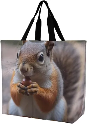 Lion Sticks Out Tongue Beach Bag Reusable Tote Bag Foldable Grocery Bags Women Shopping Bags for Daily Essentials