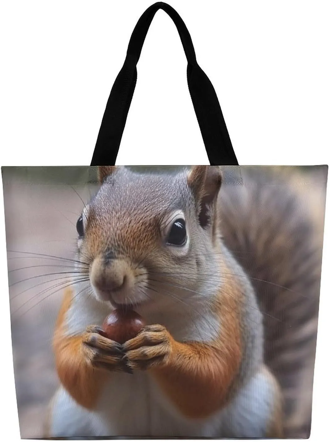Lion Sticks Out Tongue Beach Bag Reusable Tote Bag Foldable Grocery Bags Women Shopping Bags for Daily Essentials