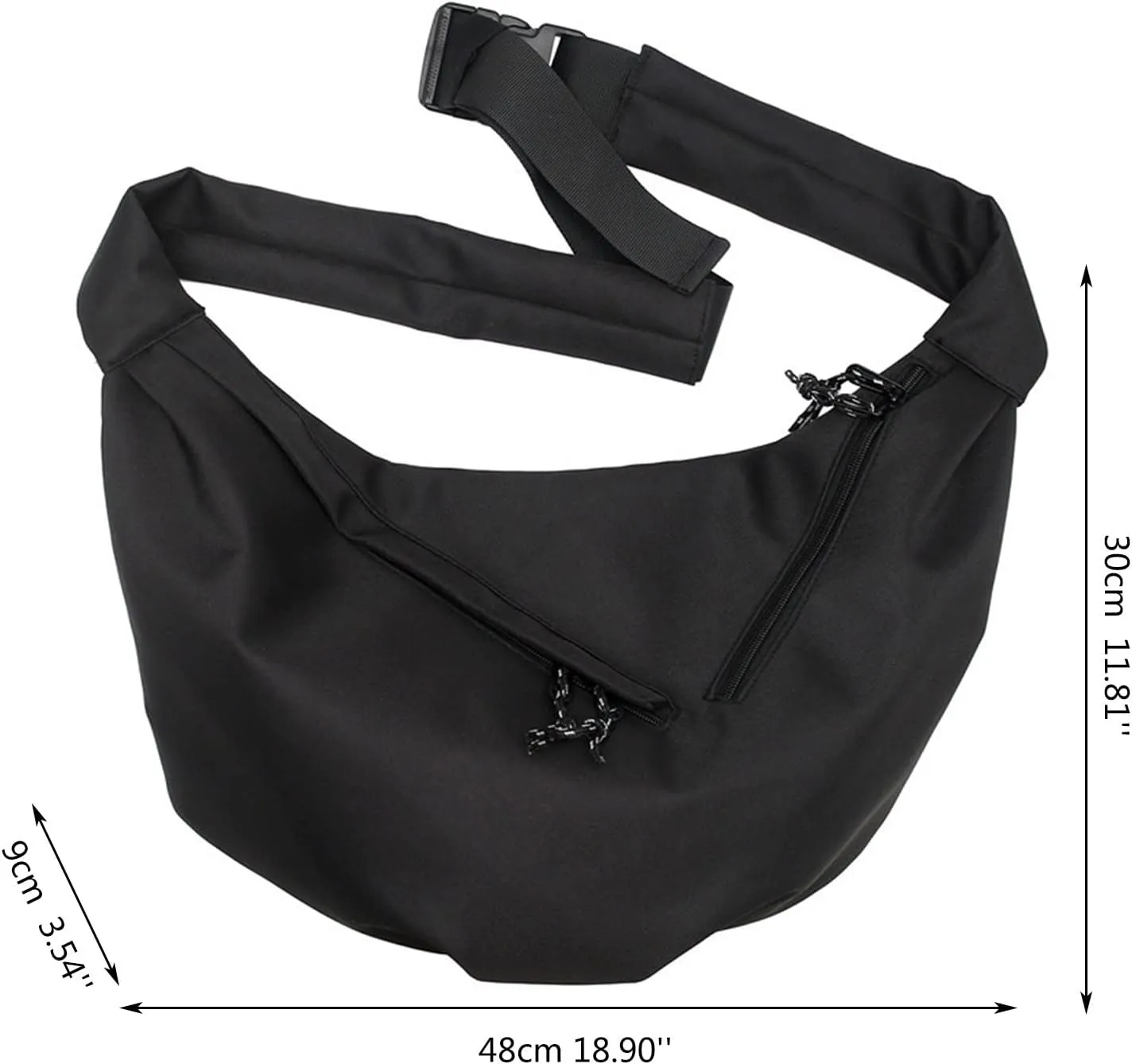 Locomotive Cool Dumpling Shoulder Bag Casual Men And Women Single Shoulder Messenger over The Shoulder (Black, One Size)