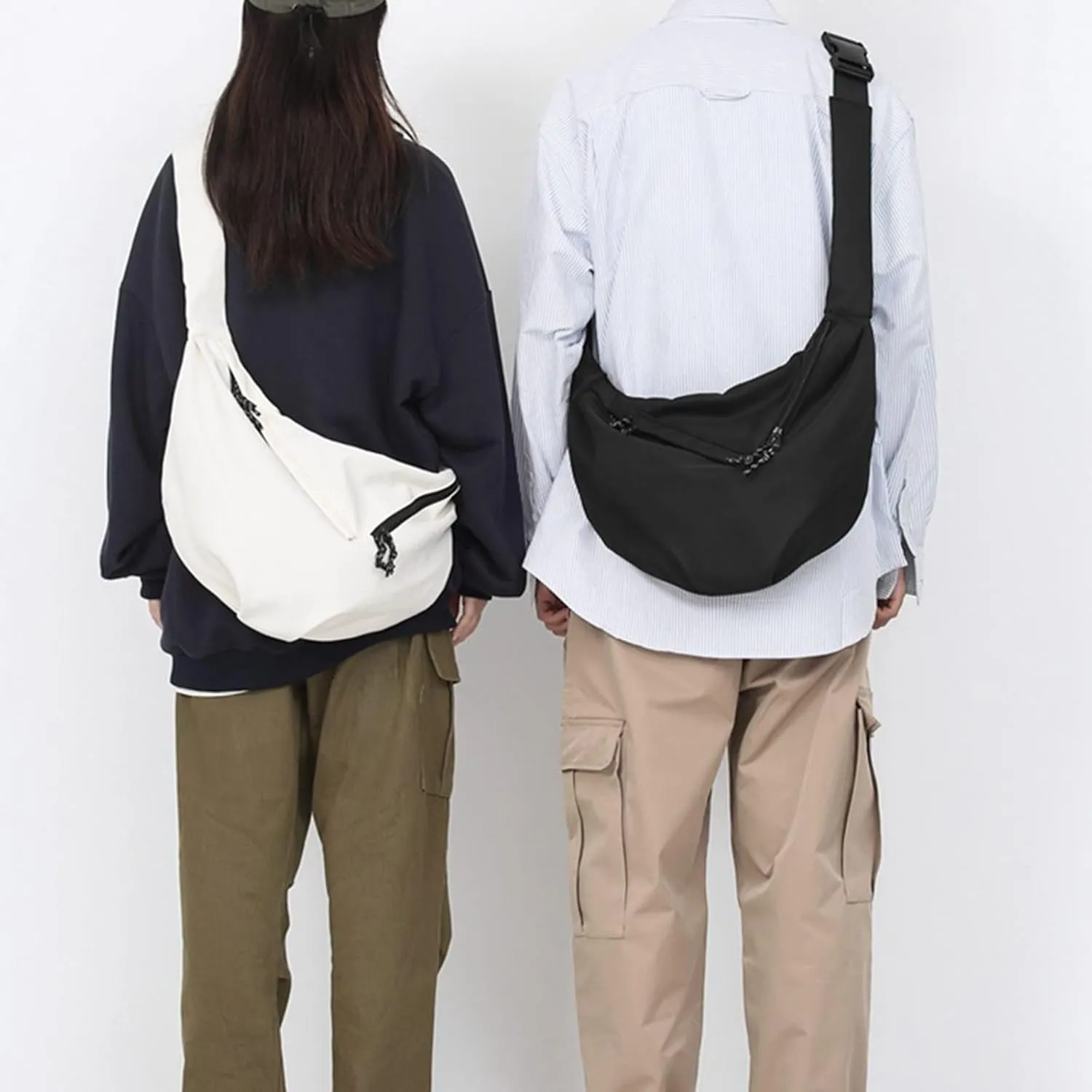 Locomotive Cool Dumpling Shoulder Bag Casual Men And Women Single Shoulder Messenger over The Shoulder (Black, One Size)