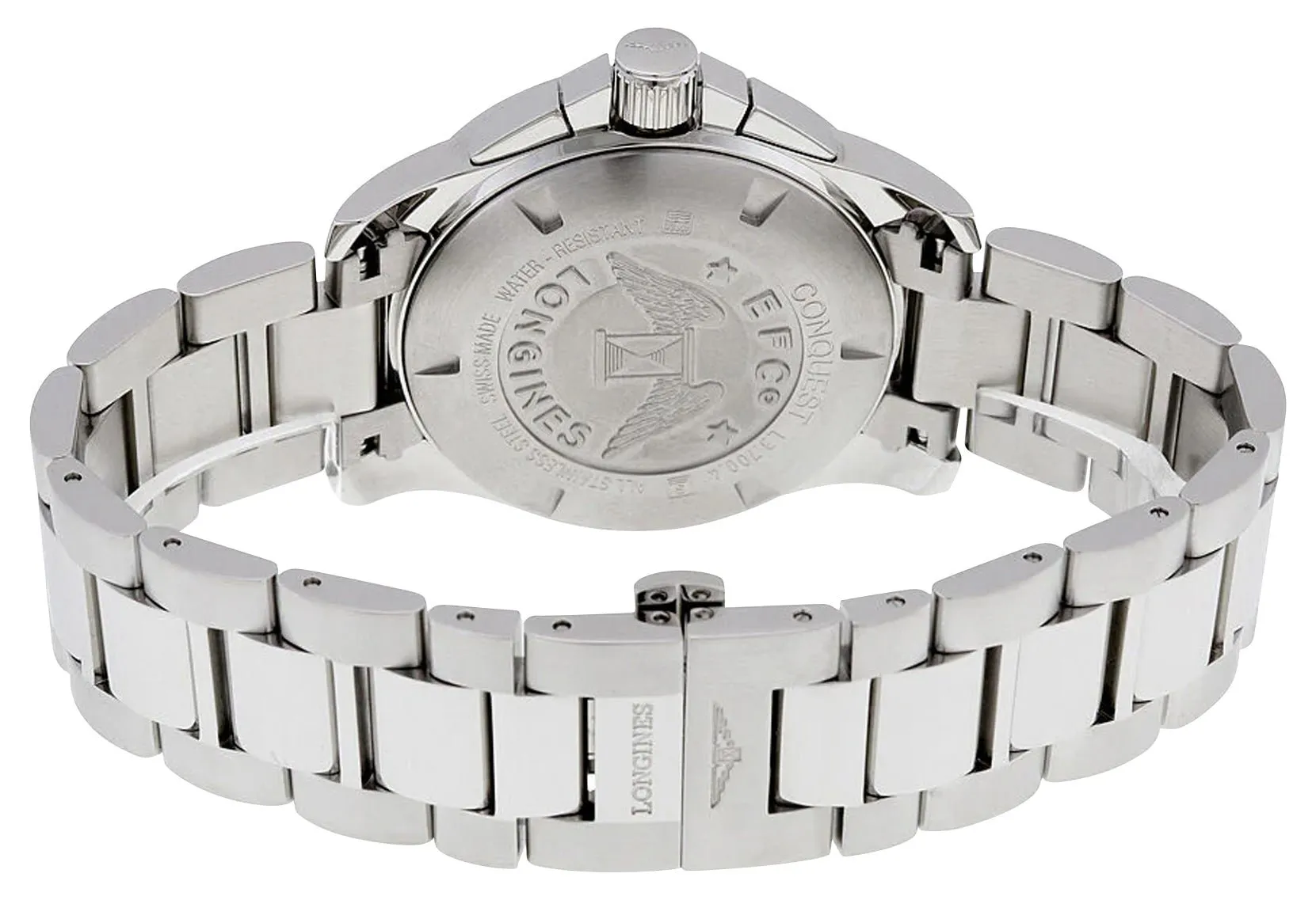 Longines Conquest Chronograph Stainless Steel Blue Dial Date Divers Quartz Mens Watch L3.700.4.96.6