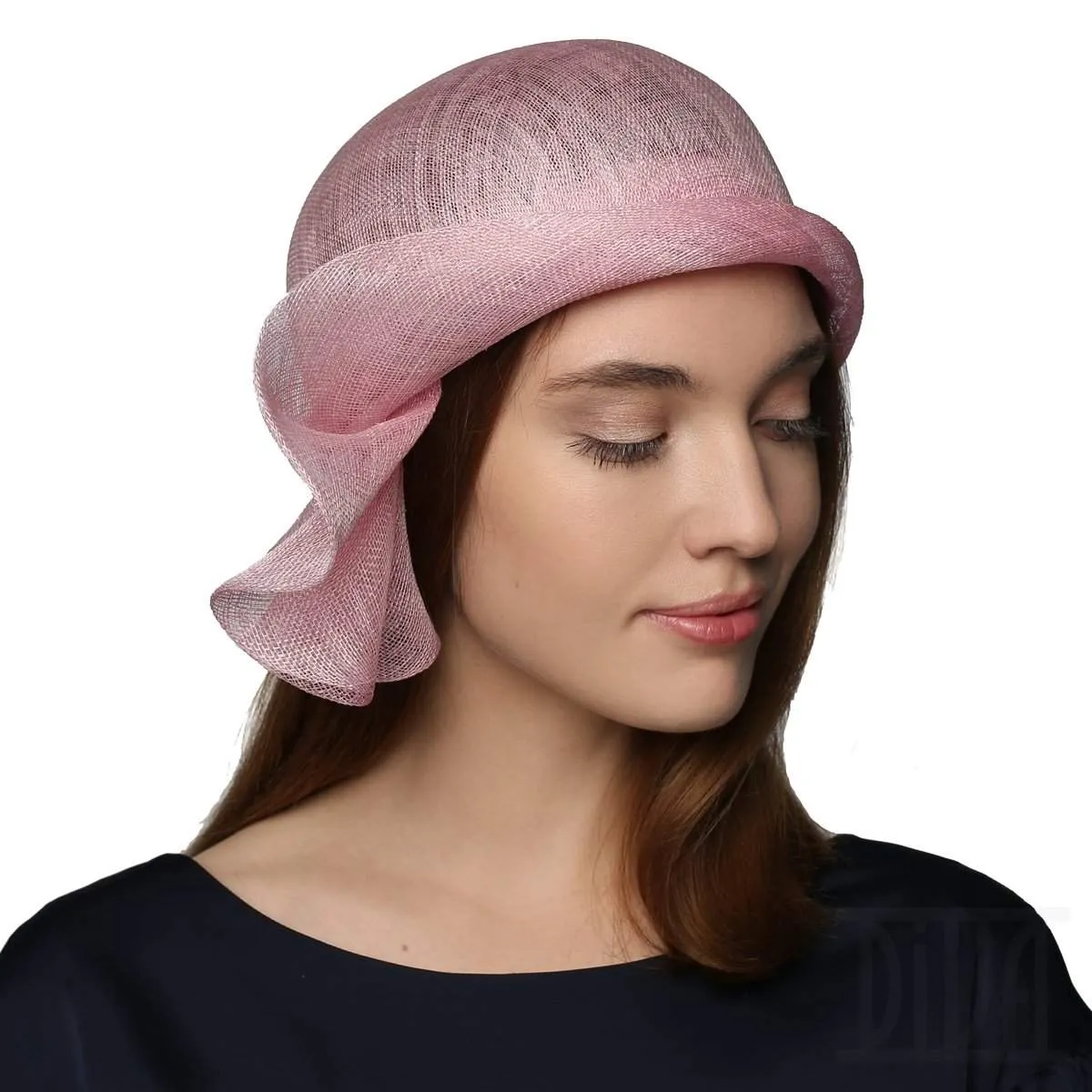 Lovely pink cloche with a wavy brim