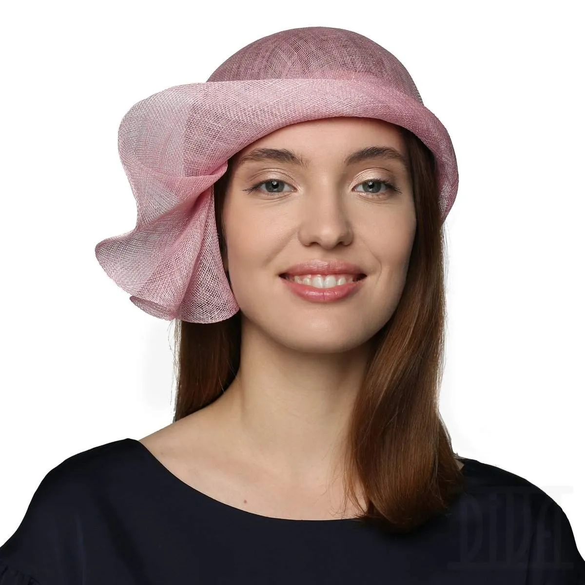 Lovely pink cloche with a wavy brim