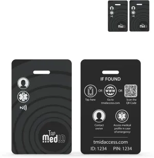 Luggage Tag for Travel Security | No More Lost Bags | Essential ID Card for Travelers | Pack of 2 Tags | Ideal for Bagagge, Suitcases and Backpacks | Medical Identification Function