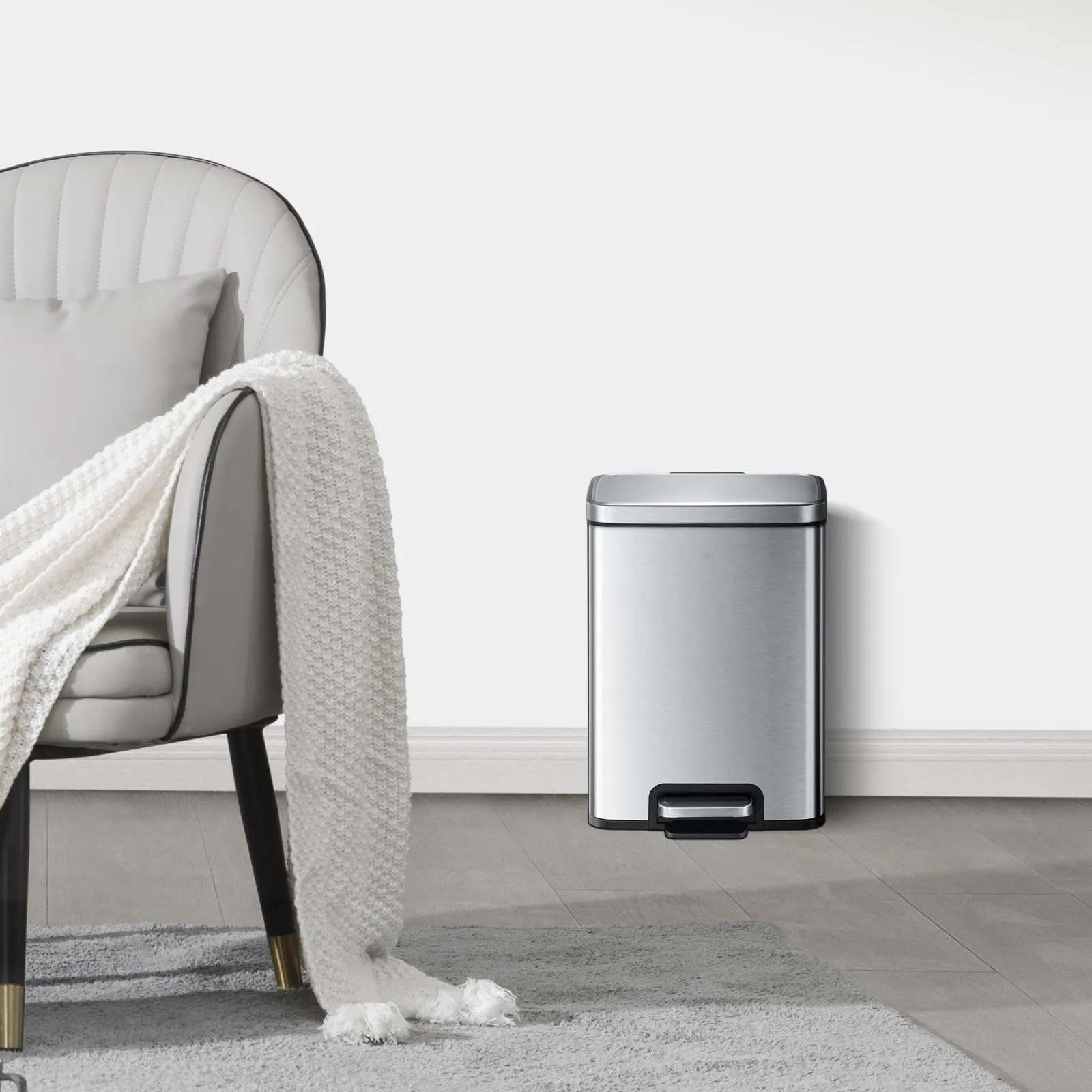 Madison Step Can With Liner - 12L / 3.2 Gal -Stainless Steel
