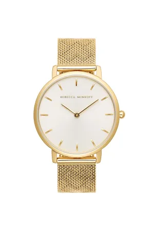 Major Gold Tone Pressed Mesh Watch, 35mm