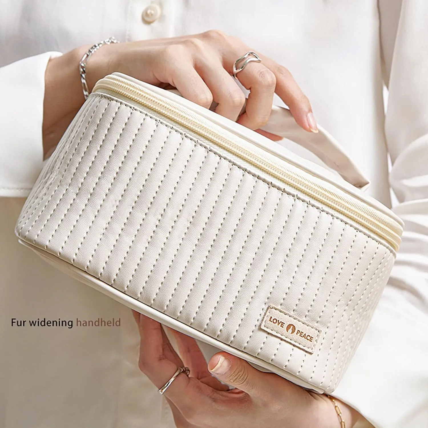Makeup Bag 2025 New Upgrade PU Leather Large Capacity Portable Waterproof Cute Makeup Bag,Toiletry Bag,Cosmetic Bags,Cute Makeup Bag for Gifts Girls Women Daughter