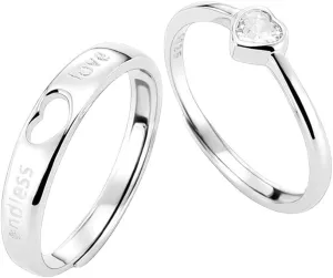 Matching Rings for Couples Promise Gift Ring for Him Her Engagement Wedding Ring Sets for 2 Husband Wife Valentines Birthday Gifts for Girlfriend Boyfriend Adjustable Love Heart Matching Rings