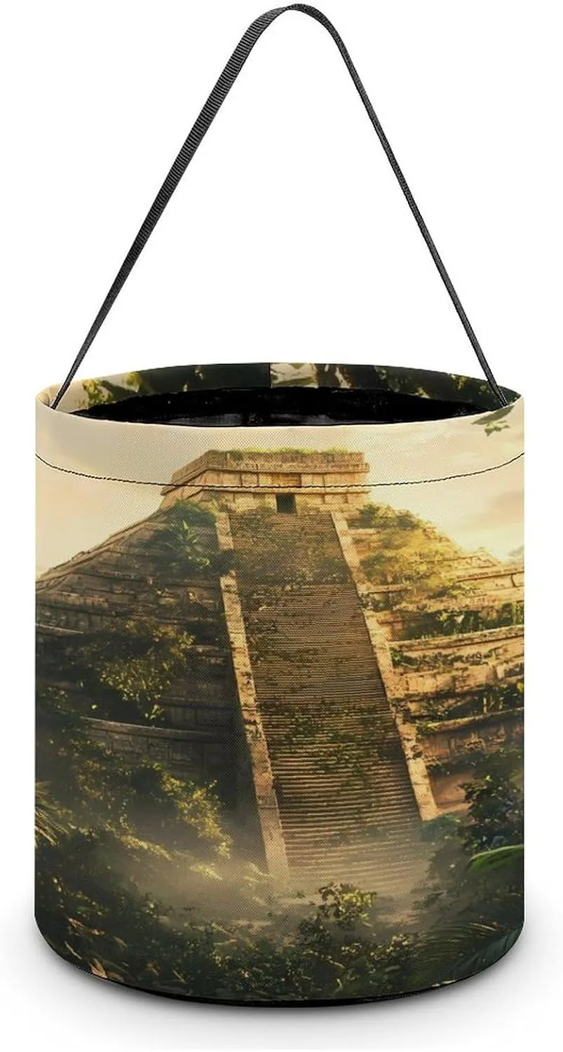 Mayan Pyramid Halloween Candy Bag Candy Tote Bucket Gift Bags Party Supplies for Women Men