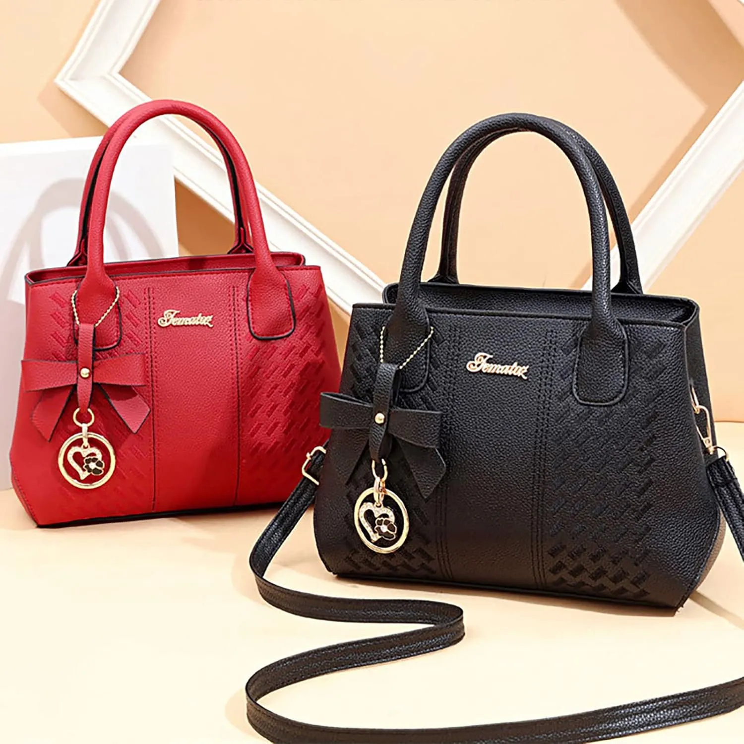 Messenger Tote Bag for Women Fashion Ladies PU Leather Top Handle Bags Purse and Wallet Set for Women