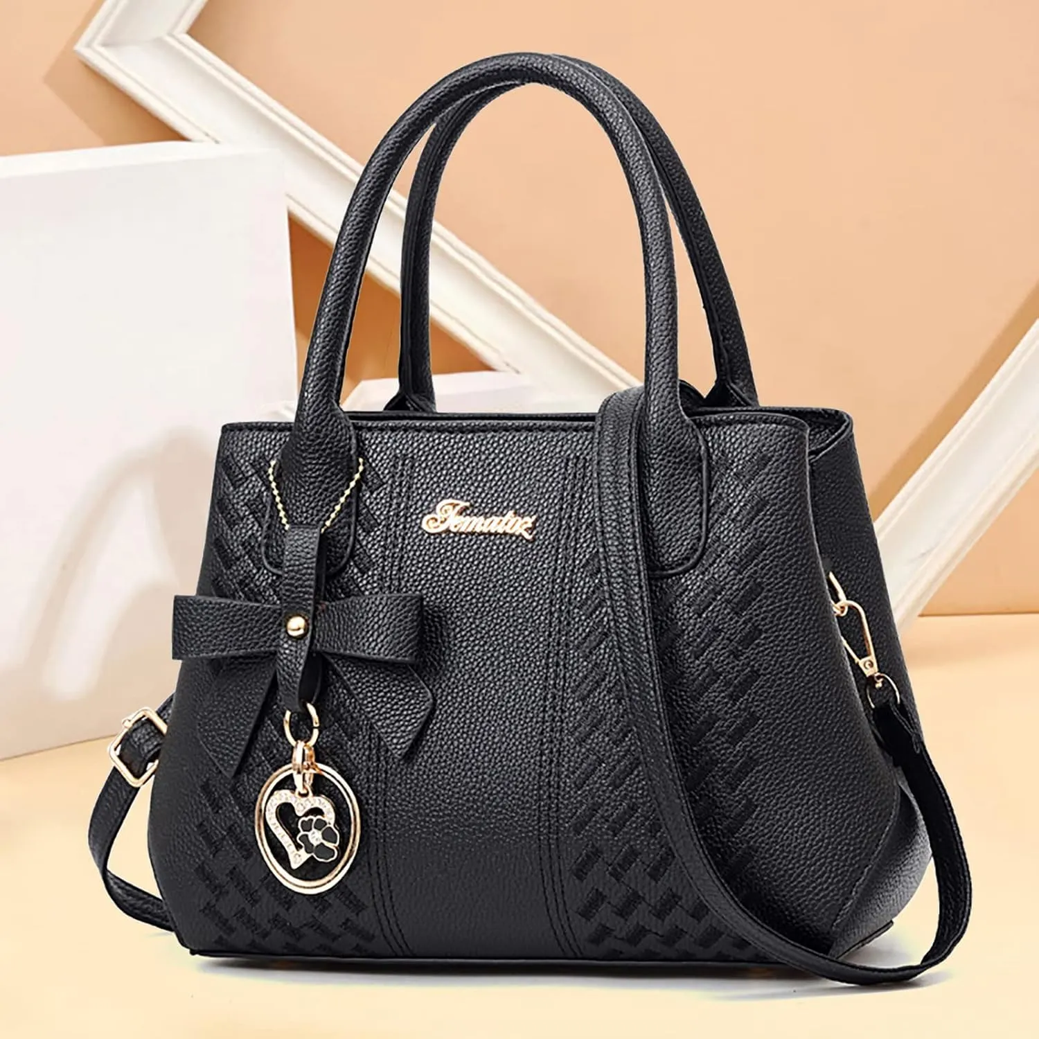 Messenger Tote Bag for Women Fashion Ladies PU Leather Top Handle Bags Purse and Wallet Set for Women